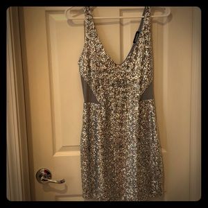 Gorgeous Silver sequin mini dress